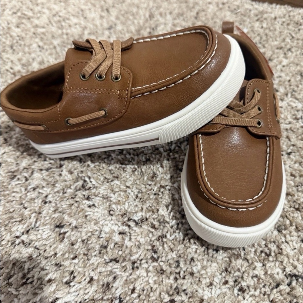Brown Boat Shoes with White Soles
